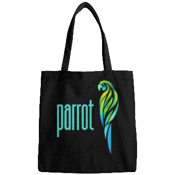 Discover a parrot in a gradient of green and blue colors Bags