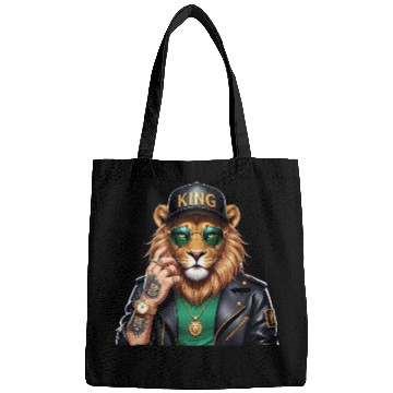 Discover Swag King Lion – Cool Vector Animal Portrait Bags