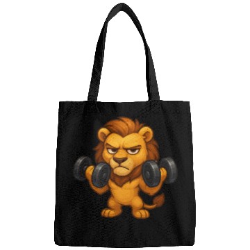 Discover Grumpy lion fitness dumbbell biceps workout Bags