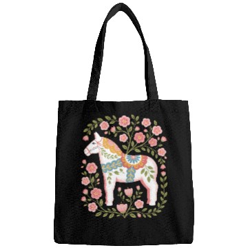 Discover Swedish Spring Dala Horse Floral Art Bags