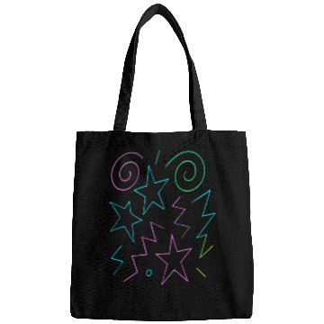 Discover Neon Glow Stars & Swirls Pattern Bags