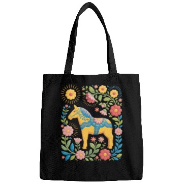 Discover Sunny Summer Dala Horse with Flowers Bags