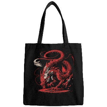Discover Ethereal Red Dragon Tattoo Design Bags