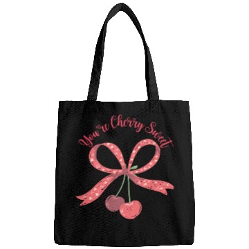 Discover You're Cherry Sweet Cute Cherry Bow Pun Bags