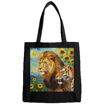 Discover Lion And Tiger Van Gogh Style Bags