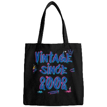 Discover Vintage Since 2002 Graffiti Glitch 23rd Birthday Bags