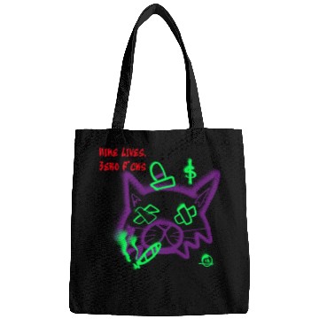 Discover Nine Lives Zero F*cks Punk Cat Bags