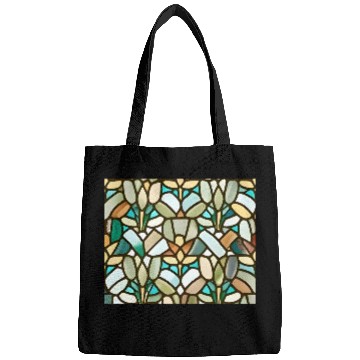Discover Abstract Floral Stained Glass Pattern - Art Deco Bags