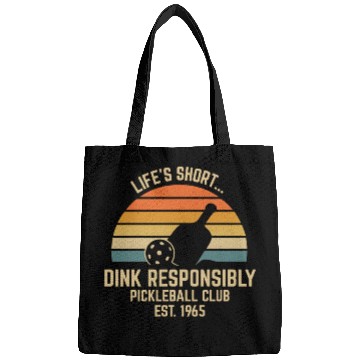 Discover DINK RESPONSIBLY – Funny Retro Pickleball Bags