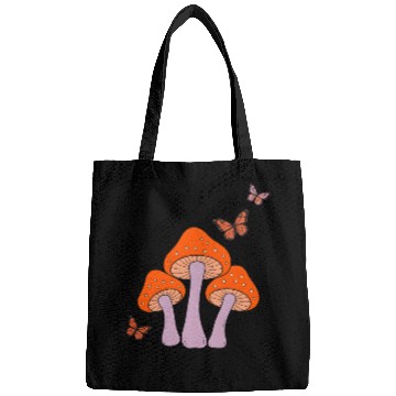 Discover Enchanted Mushrooms & Butterflies Art Bags
