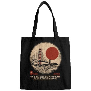 Discover San Francisco - Woodblock Print Bags