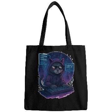 Discover Cyberpunk Cat Hacker Bags