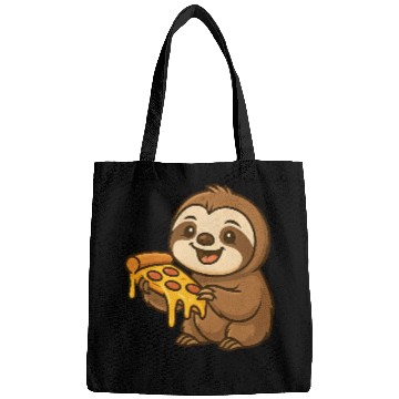 Discover Cute sloth cartoon pizza pizza lovers fun Bags
