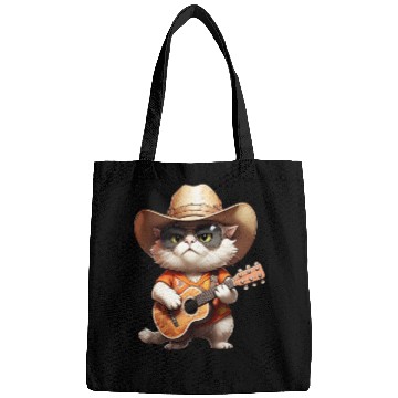 Discover Orange Cowboy Cat with Guitar Bags
