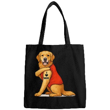 Discover Funny golden retriever Dog I Love Mom Tattoo Lover Bags