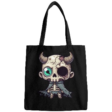Discover Cute Demon Skull – Cartoon Halloween Design Bags