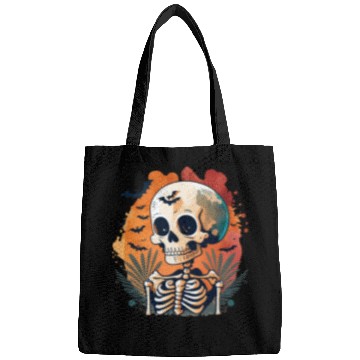 Discover Sunset Skeleton with Retro Vibe Bags