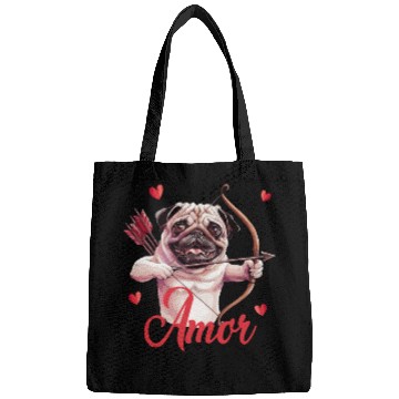 Discover Amor Cupid Pug with Bow and Hearts Bags