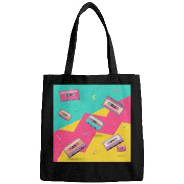 Discover Retro Cassette Tape Pattern Bags
