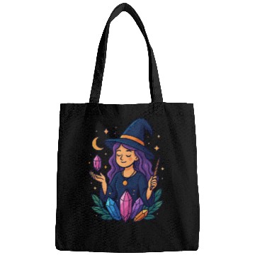 Discover Mystical Crystal Witch Illustration Bags