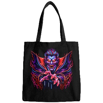 Discover Neon Vampire Lord – Retro Horror Glow Bags