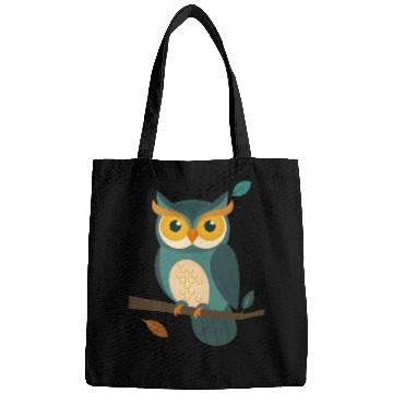 Discover Wise Owl on a Branch - Charming Animal Design Bags