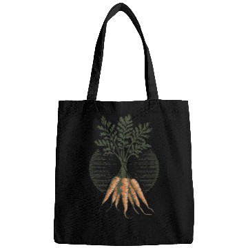 Discover Organic Carrot Plant Art Illustration Bags