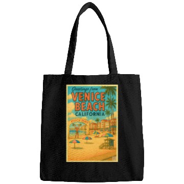 Discover Venice Beach Vintage Postcard Bags