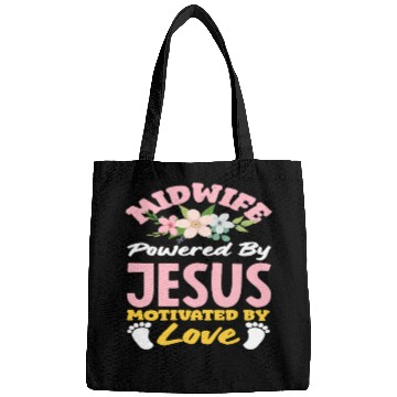 Discover Midwife Powered by Jesus Motivated by Love Bags