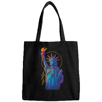 Discover Statue of Liberty Neon Bags Design