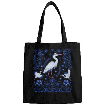 Discover Great Blue Heron Folk Art Bags