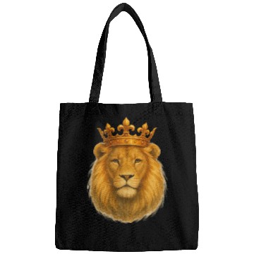 Discover Crowned Majesty The Lion’s Royal Presence Bags