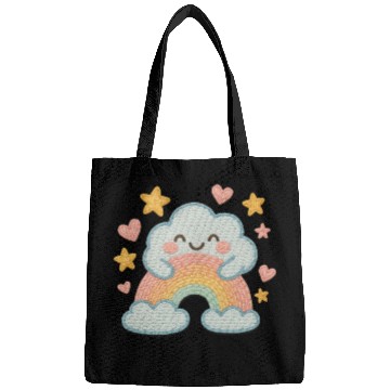 Discover Smiling Cloud Rainbow – Embroidered Kids Logo Bags