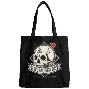 Discover Skull Banner – Live Another Day Bags