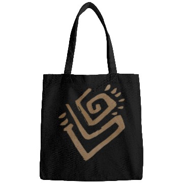 Discover Abstract Spiral Symbol in Light Brown on Texture Bags