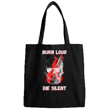 Discover Burn Loud Die Silent Skull Flame Bags