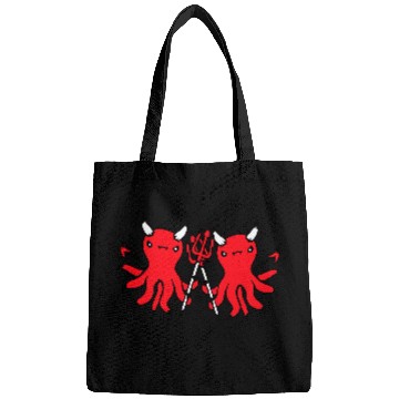Discover 2 octopus devil hell team friends satan evil sweet Bags