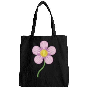 Discover Cute Pink Embroidered Flower Illustration Bags
