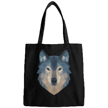 Discover Geometric Wolf Face – Bold Abstract Wild Animal Ar Bags