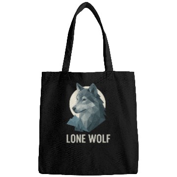 Discover Lone Wolf – Geometric Wolf Head under Moon Wildern Bags