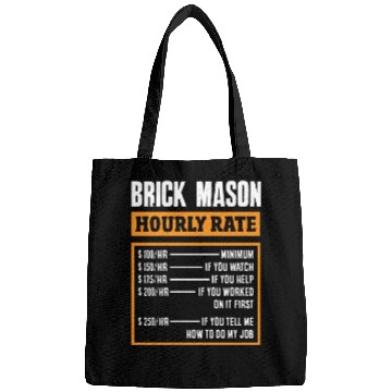 Discover Bricklayer Brick Mason Hourly Rate Humor Bags
