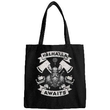 Discover Valhalla Awaits - Viking Warrior Design Bags