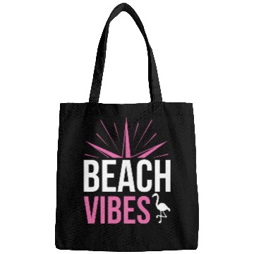 Discover Pink Beach Vibes Quote Design Bags