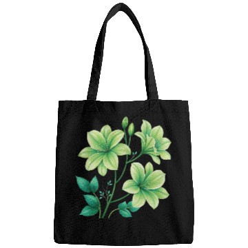 Discover Green Lilies Floral Design Bags