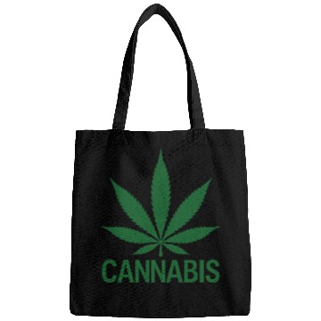 Discover Cannabis Hemp Leaf Statement Green Look Bags