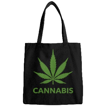 Discover Cannabis Hemp Leaf Statement Green Look Bags