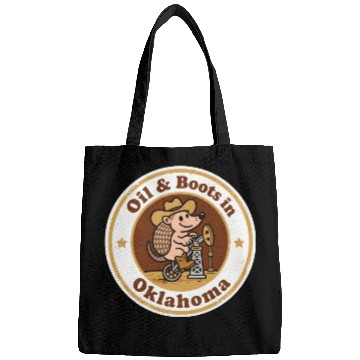 Discover Oil Boots Oklahoma Vintage Artwork Bags