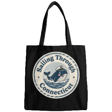 Discover Connecticut Whale Captain Design Bags