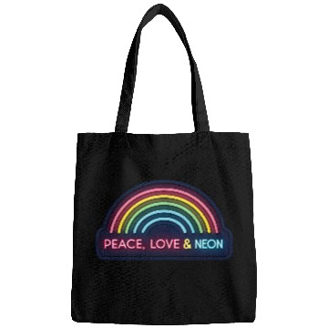 Discover Peace Love Neon Rainbow 70s Bags