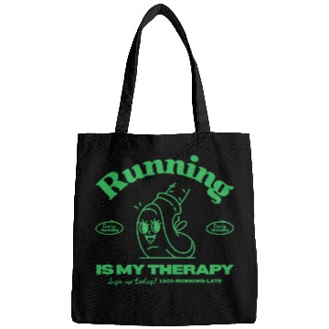 Discover Running Is My Therapy Design Bags